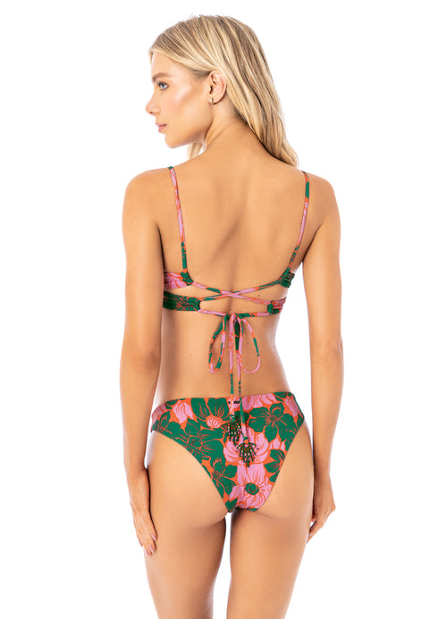 Main image -  Maaji Floral Stamp Flirt Thin Side Bikini Bottom