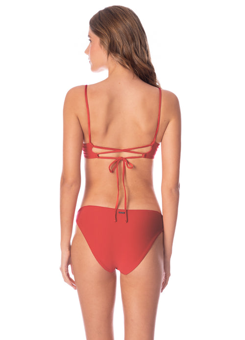 Main image -  Maaji Red Camelia Sublimity Regular Rise Classic Bikini Bottom