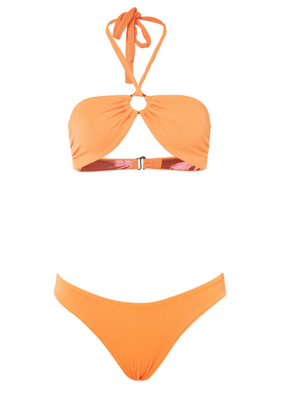 Thumbnail - Maaji Vibrant Orange Jill Ring Bandeau Bikini Top - 9