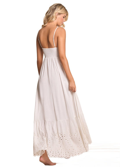  Vestido largo blanco roto Isadora de Maaji