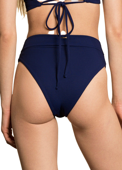 Thumbnail - Braguitas de bikini de talle alto y pernera alta Suzy Q en azul índigo de Maaji - 4
