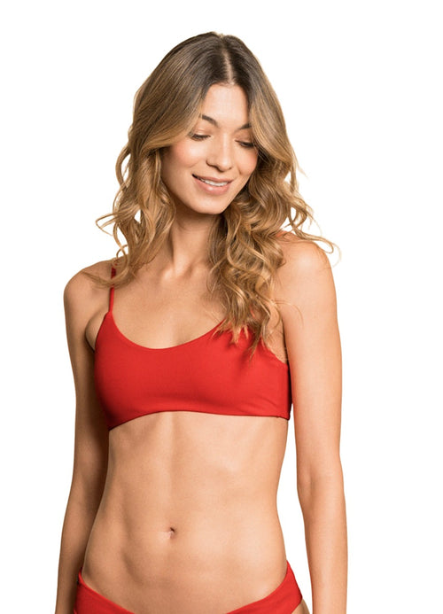 Alternative image -  Top de bikini estilo bralette deportivo en rojo Camelia Lanai de Maaji