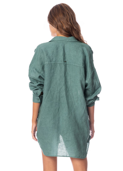Thumbnail - Maaji Eucalyptus Green Larissa Long Shirt - 10