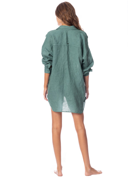 Thumbnail - Maaji Eucalyptus Green Larissa Long Shirt - 18