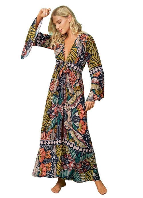 Main image -  Maaji Tropical Jaguar Anastasia Long Dress