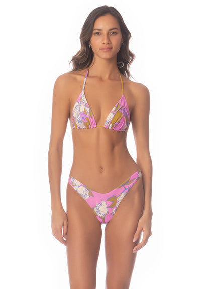  Maaji Pink Fiore Splendour Regular Rise Thin Side Bikini Bottom
