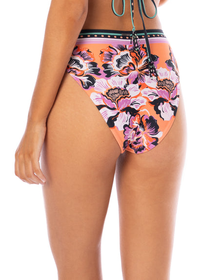Thumbnail - Maaji Apricot Blooms Sully High Rise Classic Bikini Bottom - 5