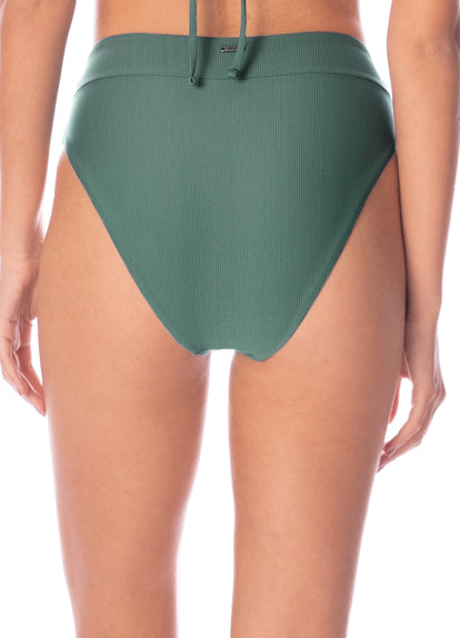 Thumbnail - Maaji Eucalyptus Green Suzy Q High Rise Classic Bikini Bottom - 5