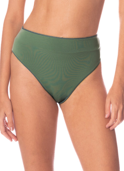 Thumbnail - Maaji Eucalyptus Green Suzy Q High Rise Classic Bikini Bottom - 6