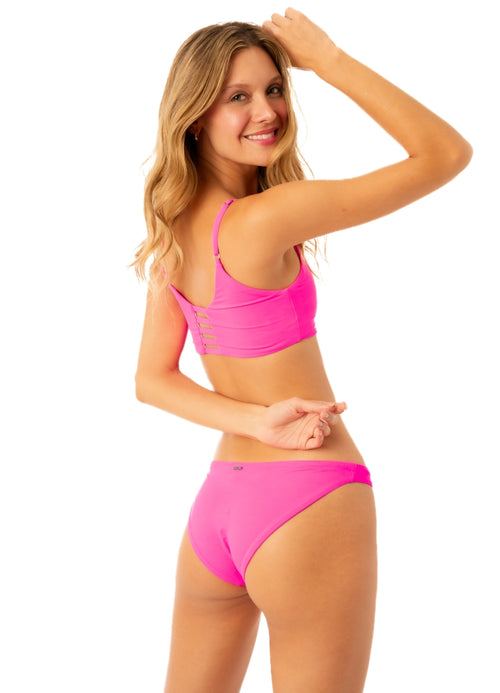 Hover image -  Maaji Radiant Pink Praia Sporty Bralette Bikini Top