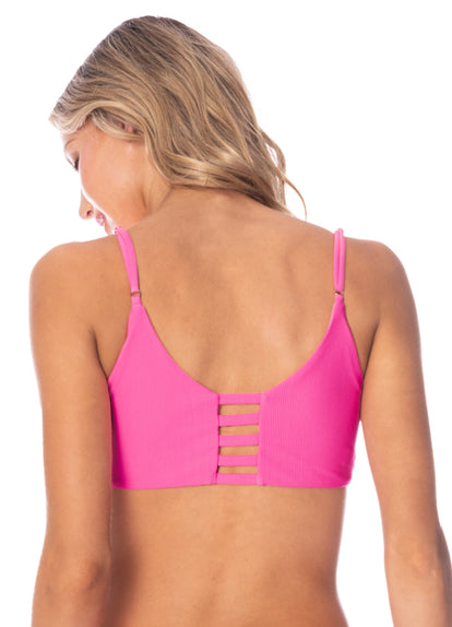 Thumbnail - Maaji Radiant Pink Praia Classic Bralette Bikini Top - 5