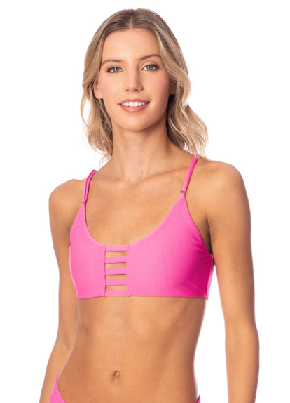 Thumbnail - Maaji Radiant Pink Praia Classic Bralette Bikini Top - 6