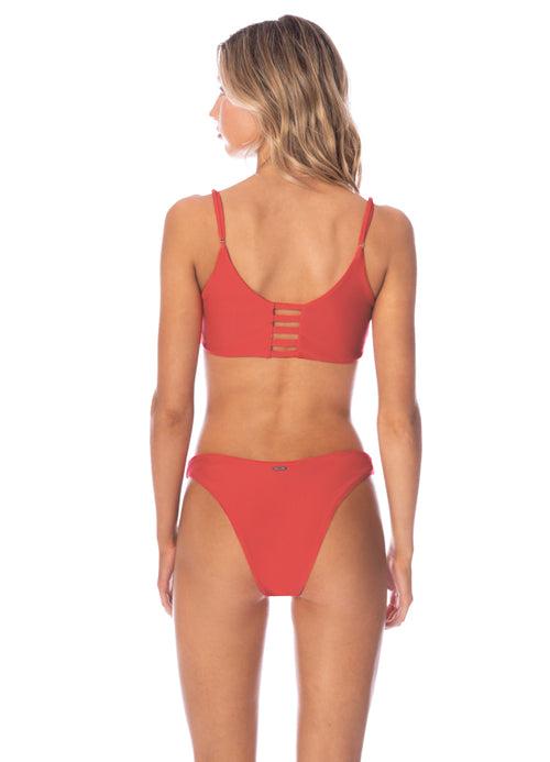 Main image -  Maaji Red Camelia Splendour Regular Rise Thin Side Bikini Bottom