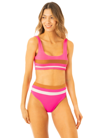 Thumbnail - Top de bikini tipo bralette deportivo en rosa radiante Issey de Maaji - 1
