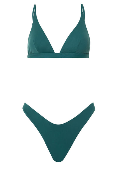 Seersucker Multi-wear Triangle Bikini Top in Seafoam Green
