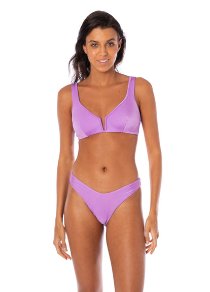  Maaji Metallic Lilac Victoria V Wire Bralette Bikini Top