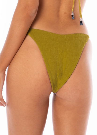 Thumbnail - Maaji Engraved Leaves Micro Midi Regular Rise Single Strap Bikini Bottom - 5
