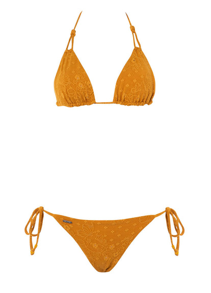 Thumbnail - Top de bikini de triángulo deslizante Nyla en marrón caramelo de Maaji - 8