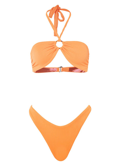Thumbnail - Maaji Vibrant Orange Splendourous High Rise/High Leg Bikini Bottom - 8