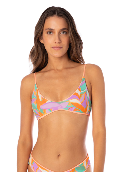 Hover image -  Maaji Vibrant Apricot Liberties Classic Bralette Bikini Top