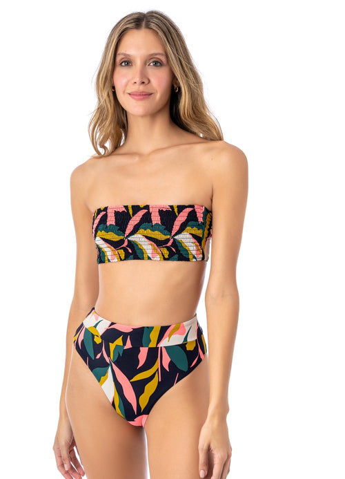 Main image -  Maaji Lush Leaves Artemis Strapless Bandeau Bikini Top