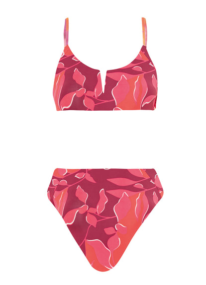 Red Wire V Bra Bikini Top – FloralKini