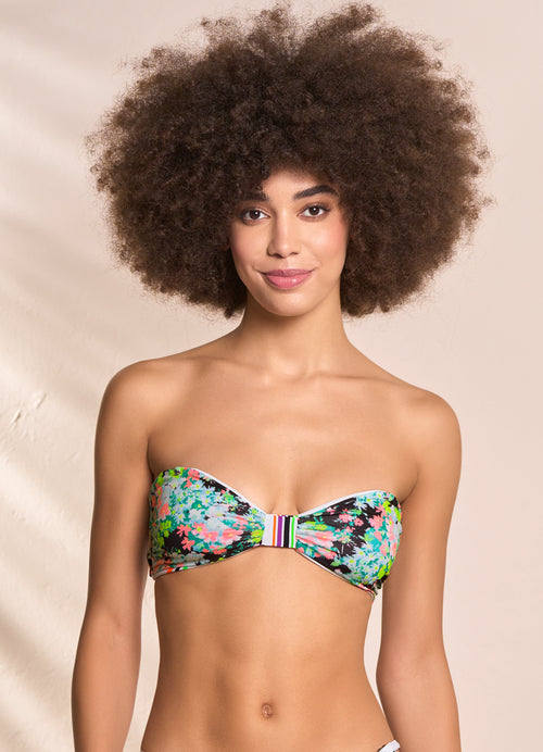 Hover image -  Maaji Pinstripe Amber Strapless Bandeau Bikini Top