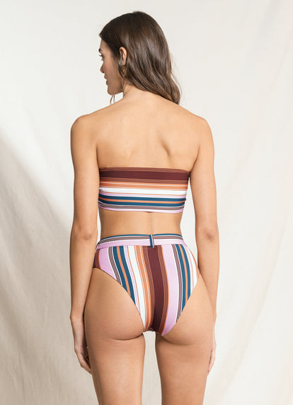 Thumbnail - Maaji Bayadere Stripes Whitney High Rise/High Leg Bikini Bottom - 6