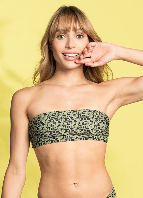 Hover image -  Maaji Smiley Circuit Bandee Strapless Bandeau Bikini Top