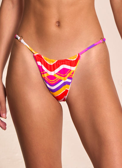 Maaji Cutouts Circlet Single Strap Bikini Bottom - SM / Multicolor / Cheeky  Cut