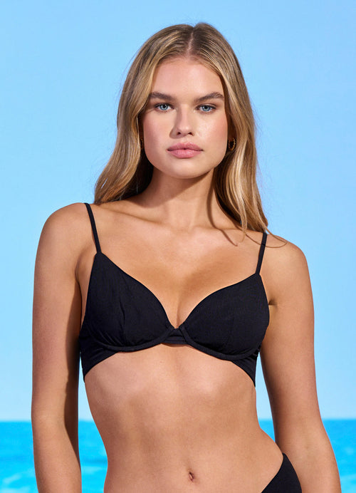 Alternative image -  Top de bikini con aros delicado en negro medianoche de Maaji