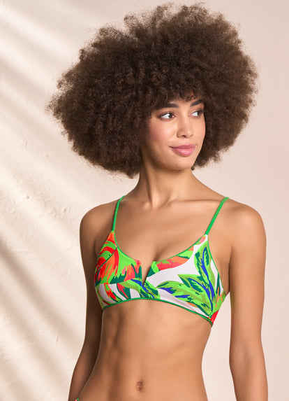 Thumbnail - Maaji Parakeet Green Vittoria V Wire Bralette Bikini Top - 2