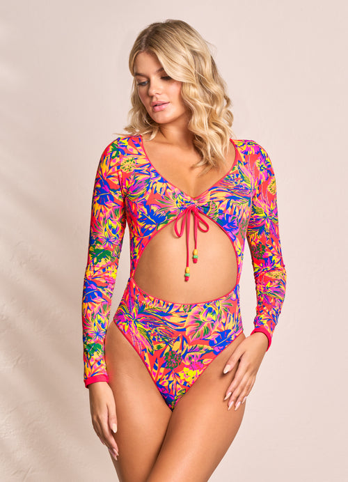Hover image -  Maaji Cherry Red Rose Surf One Piece